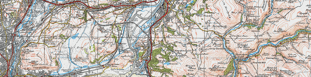 Old map of Pencaerau in 1923