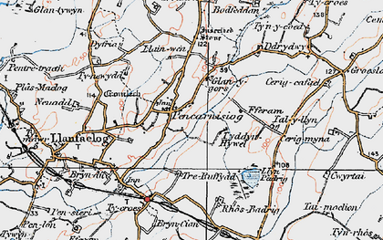 Old map of Pencarnisiog in 1922
