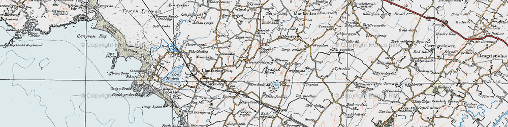 Old map of Bodgedwydd in 1922