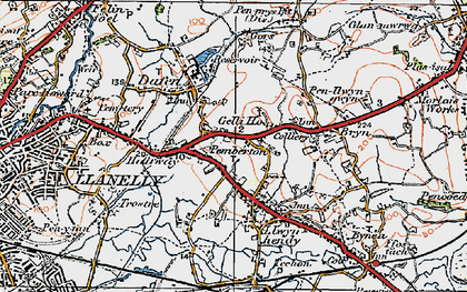 Old map of Penceiliogi in 1923