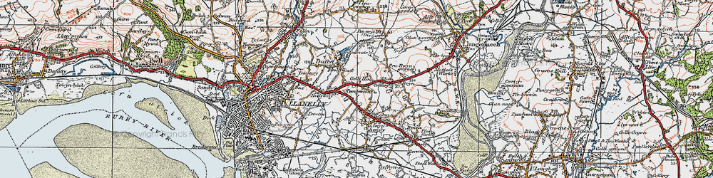 Old map of Penceiliogi in 1923