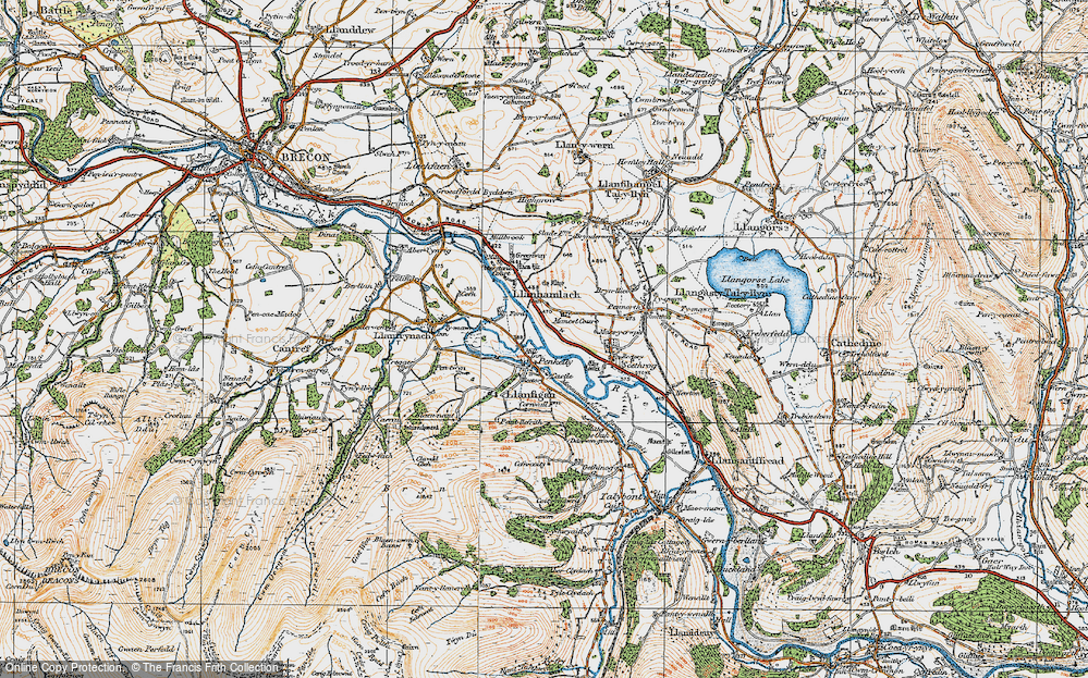 Old Map of Pencelli, 1919 in 1919