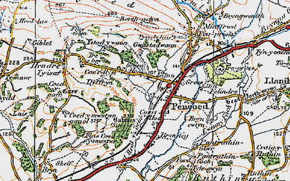 Old map of Pencoed in 1922