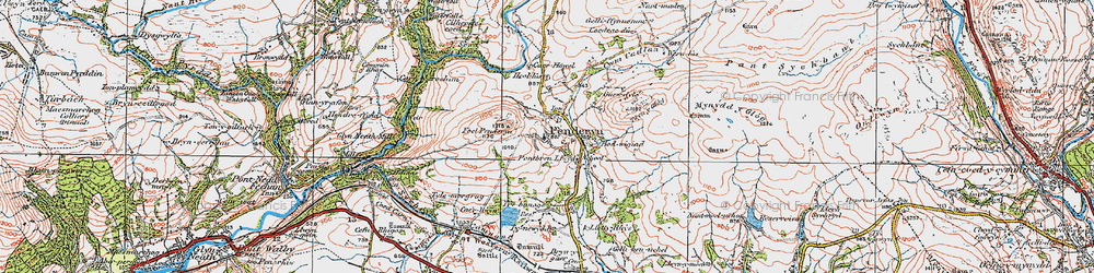 Old map of Bryn-cûl in 1923