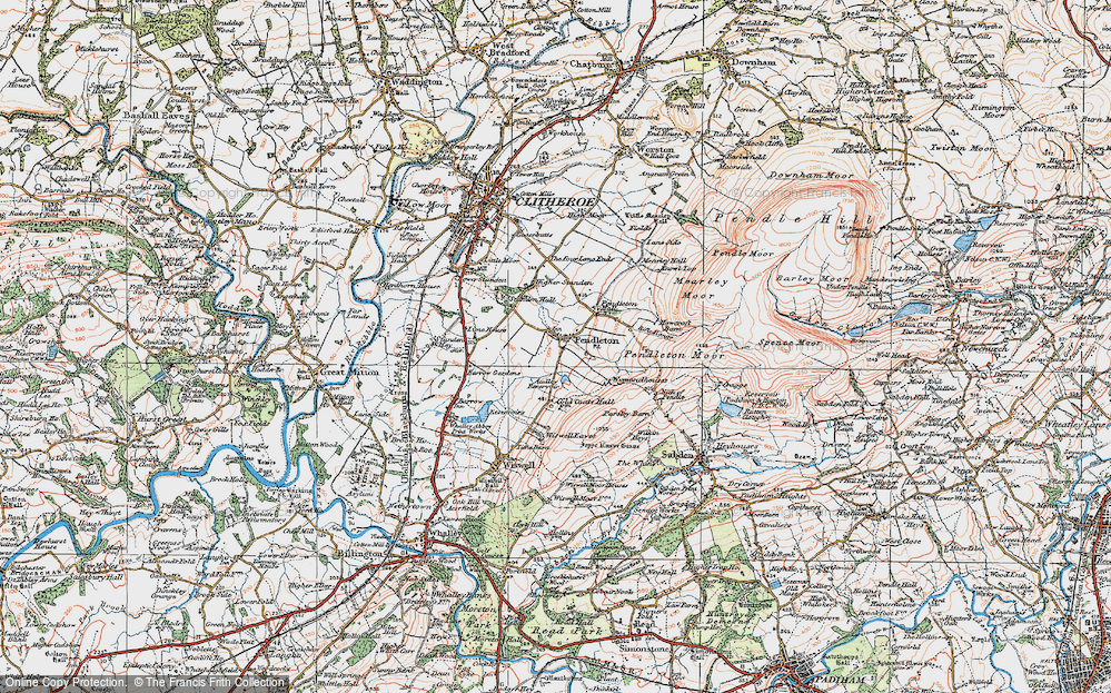 Historic Ordnance Survey Map Of Pendleton 1924