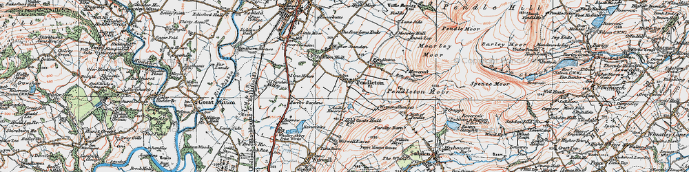 Old map of Pendleton in 1924