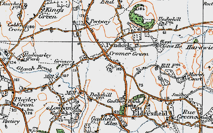 Old map of Pendock in 1919