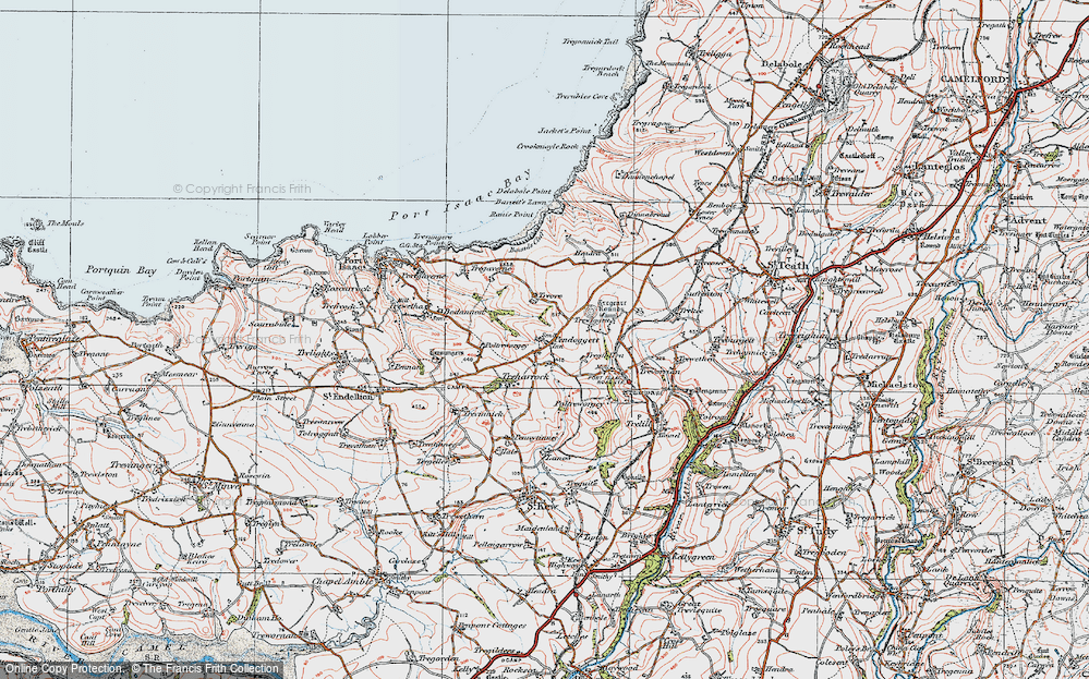 Old Map of Pendoggett, 1919 in 1919