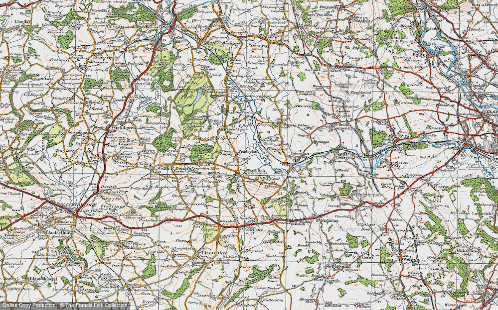 Old Map of Historic Map covering Allt Isaf in 1922