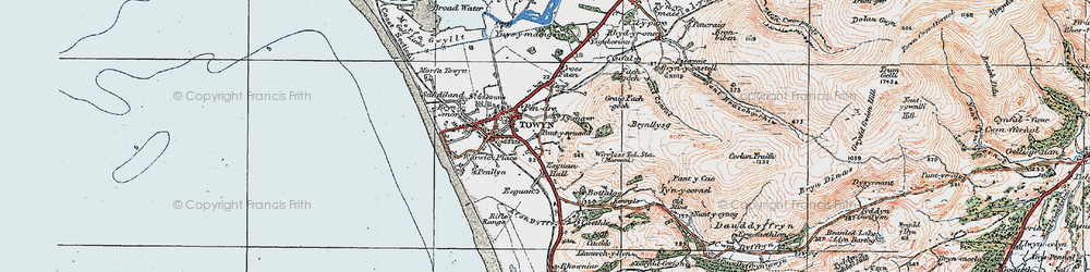 Old map of Bod Talog in 1922