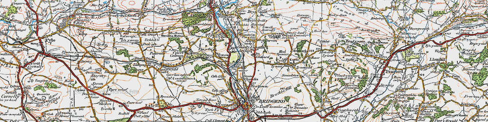 Old map of Pendre in 1922