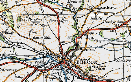 Old map of Pendre in 1923