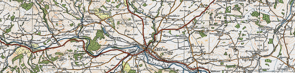 Old map of Pendre in 1923