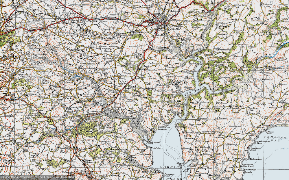Old Map of Penelewey, 1919 in 1919