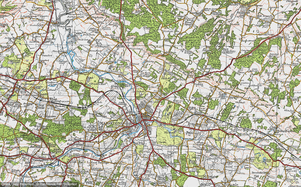 Old Map of Penenden Heath, 1921 in 1921
