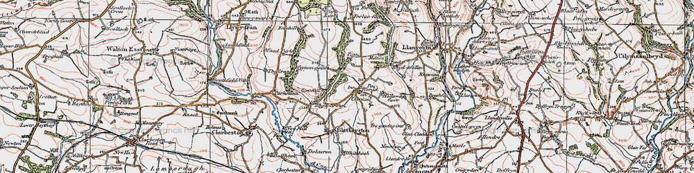 Old map of Penffordd in 1922