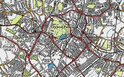 Old map of Penge in 1920