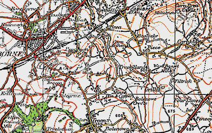 Old map of Pengegon in 1919