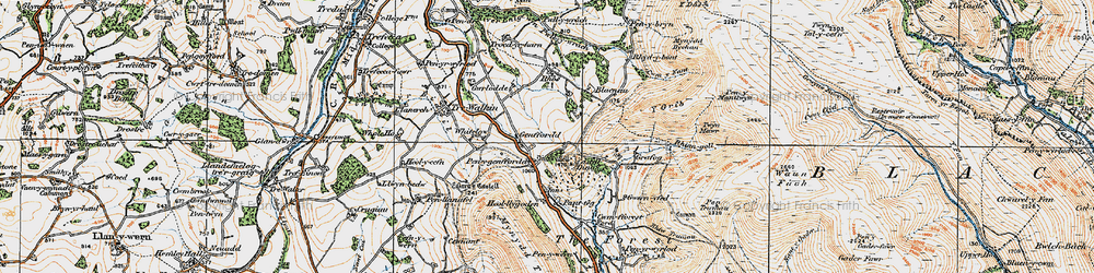 Old map of Y Grîb in 1919