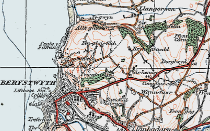 Old map of Penglais in 1922