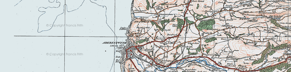 Old map of Penglais in 1922