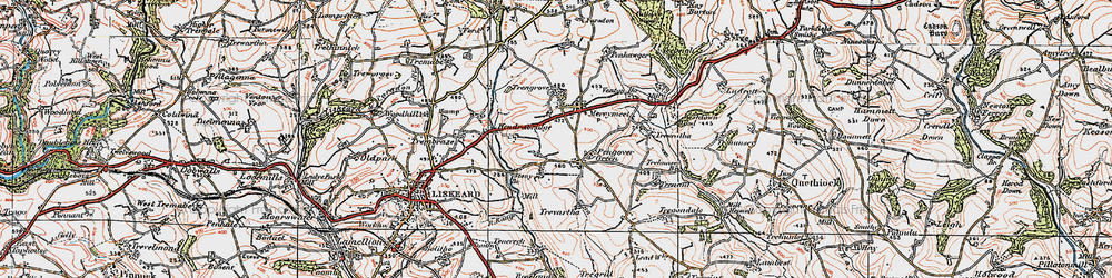 Old map of Pengover Green in 1919