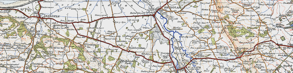Old map of Pengwern in 1922