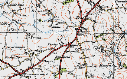 Old map of Penhale in 1919