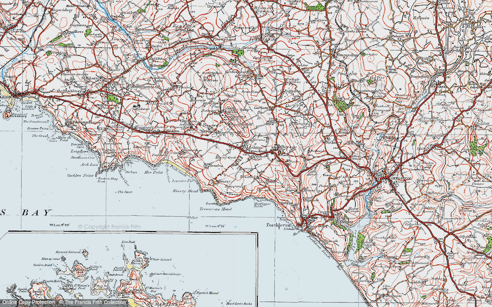 Old Map of Penhale Jakes, 1919 in 1919