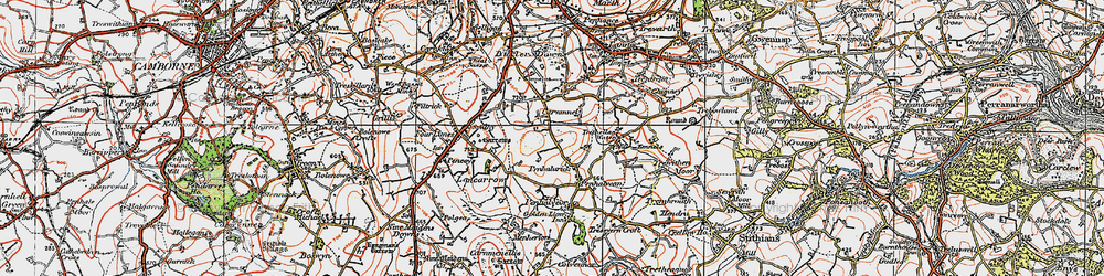 Old map of Buller Downs in 1919
