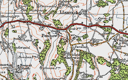 Old map of Penhow in 1919