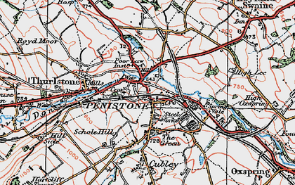 Old map of Penistone in 1924