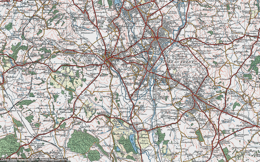 Old Map of Penkhull, 1921 in 1921