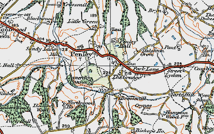 Old map of Penley in 1921