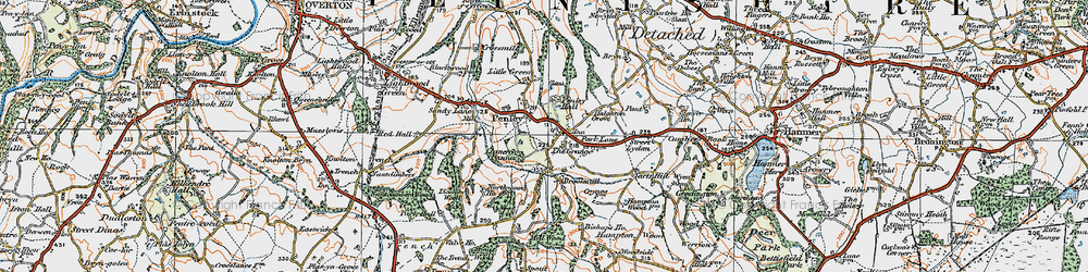 Old map of Penley in 1921