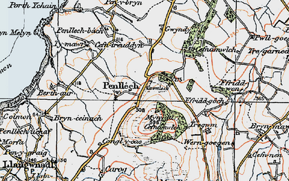 Old map of Penllech in 1922