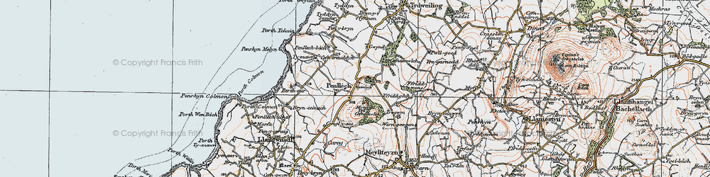 Old map of Penllech in 1922
