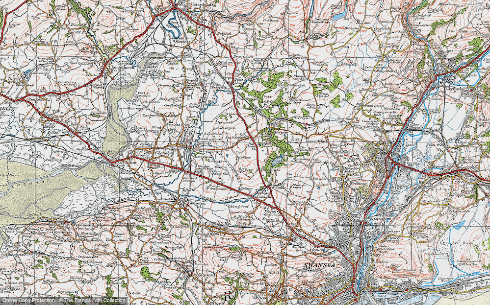 Old Map of Penllergaer, 1923 in 1923