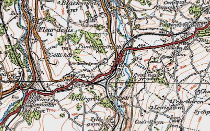 Old map of Penllwyn in 1919