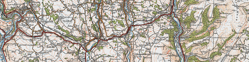 Old map of Penllwyn in 1919