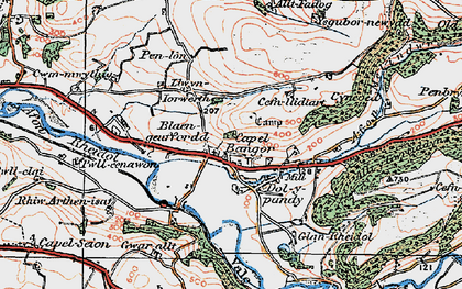 Old map of Penllwyn in 1922