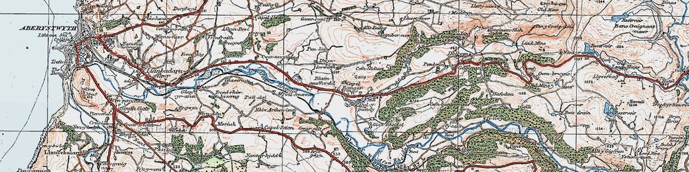 Old map of Penllwyn in 1922