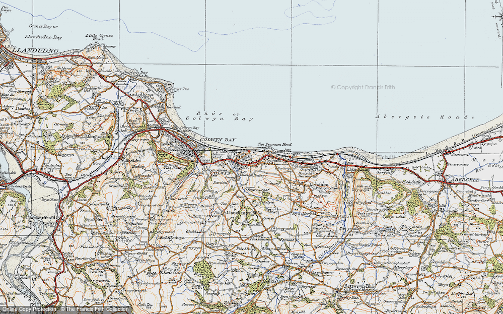 Old Map of Penmaen Rhôs, 1922 in 1922