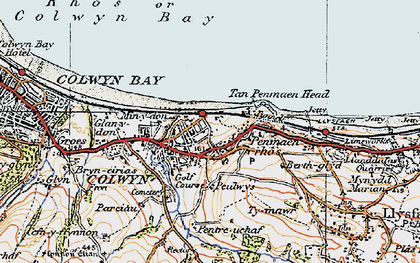 Old map of Penmaen Rhôs in 1922