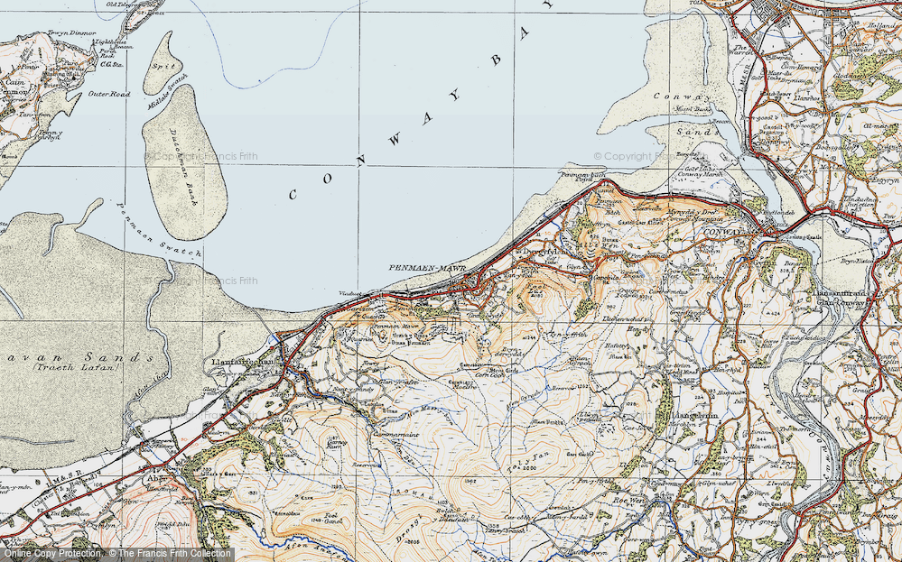 Old Map of Penmaenmawr, 1922 in 1922