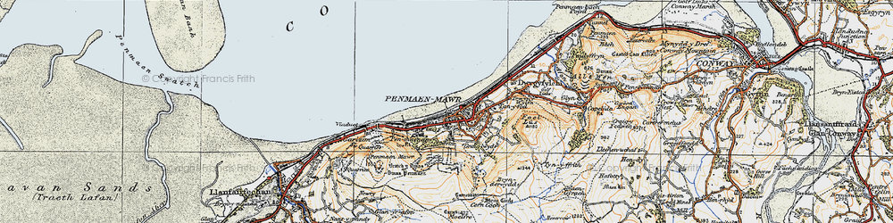 Old map of Penmaenmawr in 1922