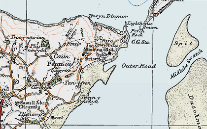Old map of Penmon in 1922