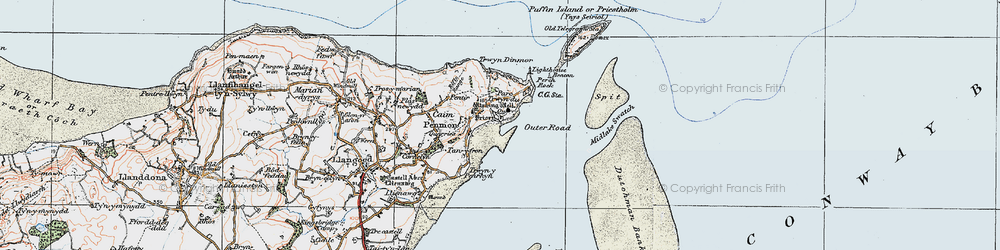 Old map of Penmon in 1922