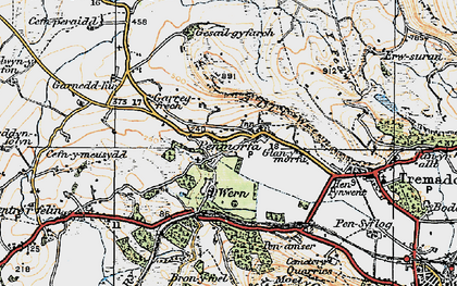 Old map of Penmorfa in 1922