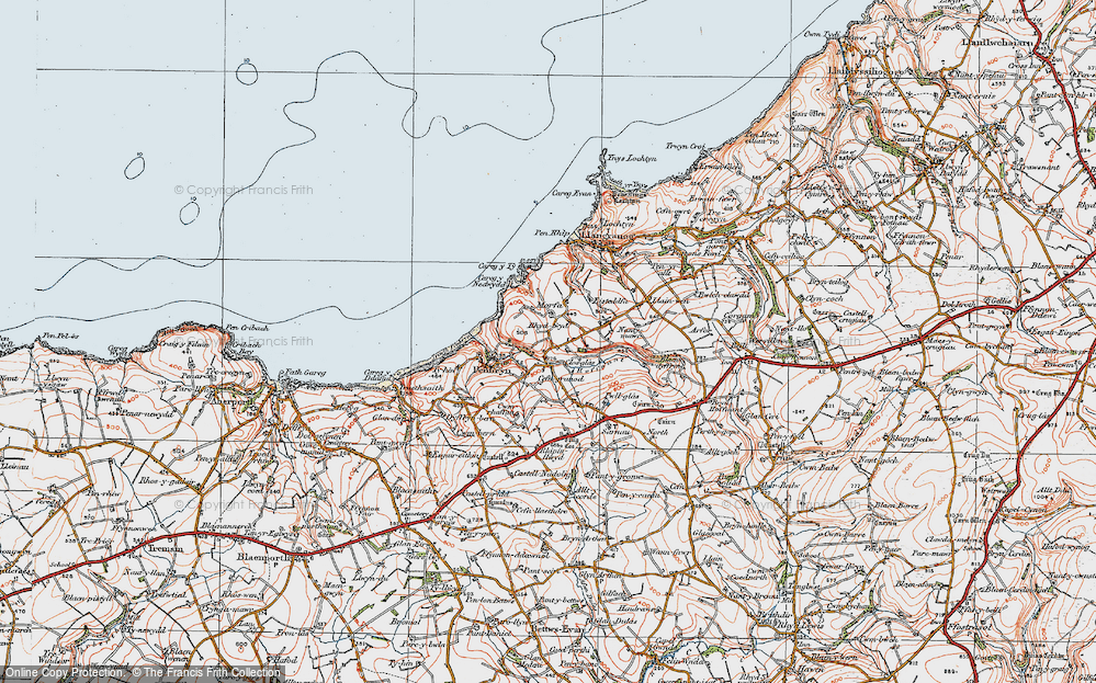 Old Map of Penmorfa, 1923 in 1923